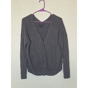 Barefoot Dreams Sweater Womens Medium Gray Cozy Chic Lite Cardigan Button Up